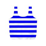 Horizontal Stripes - White and Blue Full Print Recycle Bag (S)