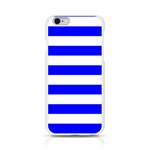 Horizontal Stripes - White and Blue Apple iPhone 6/6S Silicone Case (Transparent)