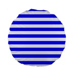 Horizontal Stripes - White and Blue Standard 15  Premium Round Cushion