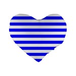 Horizontal Stripes - White and Blue Standard 16  Premium Heart Shape Cushion