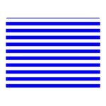 Horizontal Stripes - White and Blue Double Sided Flano Blanket (Mini)
