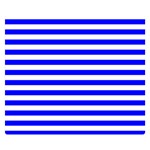 Horizontal Stripes - White and Blue Double Sided Flano Blanket (Small)