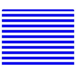 Horizontal Stripes - White and Blue Double Sided Flano Blanket (Medium)