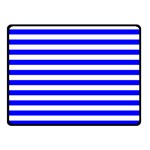 Horizontal Stripes - White and Blue Fleece Blanket (Small) (One Side)