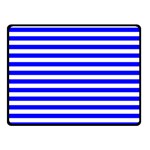 Horizontal Stripes - White and Blue Double Sided Fleece Blanket (Small) (Two Sides)