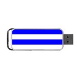 Horizontal Stripes - White and Blue Portable USB Flash (Two Sides)