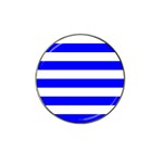 Horizontal Stripes - White and Blue Hat Clip Ball Marker (4 pack)