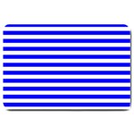 Horizontal Stripes - White and Blue Large Doormat