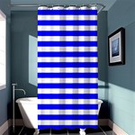 Horizontal Stripes - White and Blue Shower Curtain 36  x 72  (Stall)