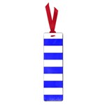 Horizontal Stripes - White and Blue Small Book Mark