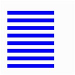 Horizontal Stripes - White and Blue Small Garden Flag (Two Sides)