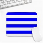 Horizontal Stripes - White and Blue Small Mousepad