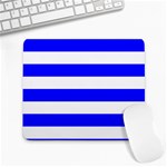 Horizontal Stripes - White and Blue Large Mousepad