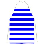 Horizontal Stripes - White and Blue Full Print Apron