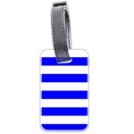 Horizontal Stripes - White and Blue Luggage Tag (Two Sides)