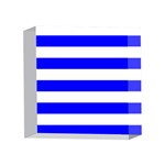 Horizontal Stripes - White and Blue 4 x 4  Acrylic Photo Block
