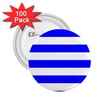 Horizontal Stripes - White and Blue 2.25  Button (100 pack)