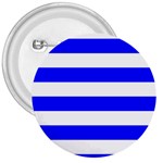 Horizontal Stripes - White and Blue 3  Button