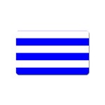 Horizontal Stripes - White and Blue Magnet (Name Card)