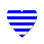 Horizontal Stripes - White and Blue Magnet (Heart)