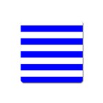 Horizontal Stripes - White and Blue Magnet (Square)