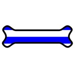 Horizontal Stripes - White and Blue Magnet (Dog Bone)
