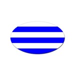 Horizontal Stripes - White and Blue Sticker Oval (100 pack)