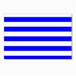 Horizontal Stripes - White and Blue Postcard 4  x 6 