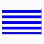 Horizontal Stripes - White and Blue Postcards 5  x 7  (Pkg of 10)