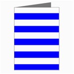 Horizontal Stripes - White and Blue Greeting Cards (Pkg of 8)