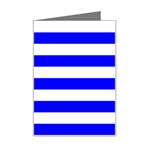 Horizontal Stripes - White and Blue Mini Greeting Card