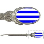 Horizontal Stripes - White and Blue Letter Opener