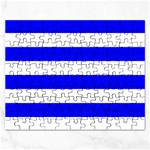 Horizontal Stripes - White and Blue Jigsaw Puzzle (Rectangular)