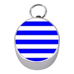Horizontal Stripes - White and Blue Silver Compass (Mini)