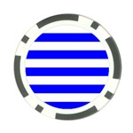 Horizontal Stripes - White and Blue Poker Chip Card Guard (10 pack)