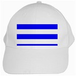 Horizontal Stripes - White and Blue White Cap