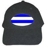 Horizontal Stripes - White and Blue Black Cap