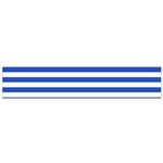 Horizontal Stripes - White and Cerulean Blue Flano Scarf (Small)