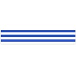 Horizontal Stripes - White and Cerulean Blue Flano Scarf (Large)