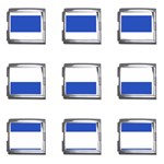 Horizontal Stripes - White and Cerulean Blue Mega Link Italian Charm (9 pack)