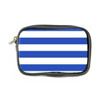 Horizontal Stripes - White and Cerulean Blue Coin Purse