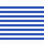 Horizontal Stripes - White and Cerulean Blue Collage 8  x 10 