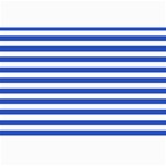 Horizontal Stripes - White and Cerulean Blue Collage 12  x 18 