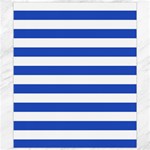 Horizontal Stripes - White and Cerulean Blue Canvas 8  x 10 