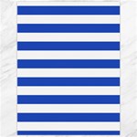 Horizontal Stripes - White and Cerulean Blue Canvas 12  x 16 
