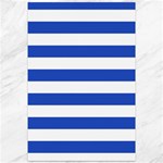 Horizontal Stripes - White and Cerulean Blue Canvas 12  x 18 