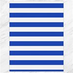 Horizontal Stripes - White and Cerulean Blue Canvas 18  x 24 