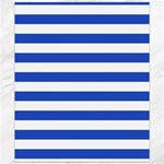 Horizontal Stripes - White and Cerulean Blue Canvas 20  x 24 