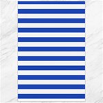 Horizontal Stripes - White and Cerulean Blue Canvas 24  x 36 