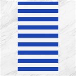 Horizontal Stripes - White and Cerulean Blue Canvas 40  x 72 